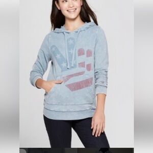 Junk Food Clothing Light Blue Hoodie with Peace Sign